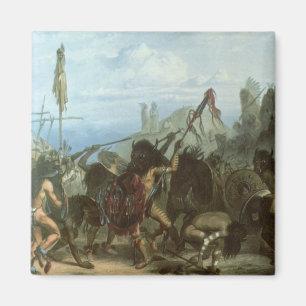 Vintage Indians, Bison Dance av Karl Bodmer Magnet
