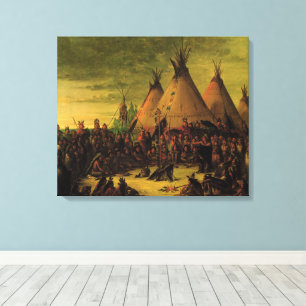 Vintage Indians, Sioux War Council av Catlin Canvastryck