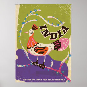 Vintage Indien Resa affisch