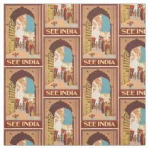 Vintage Indien reser anpassadetyg Tyg