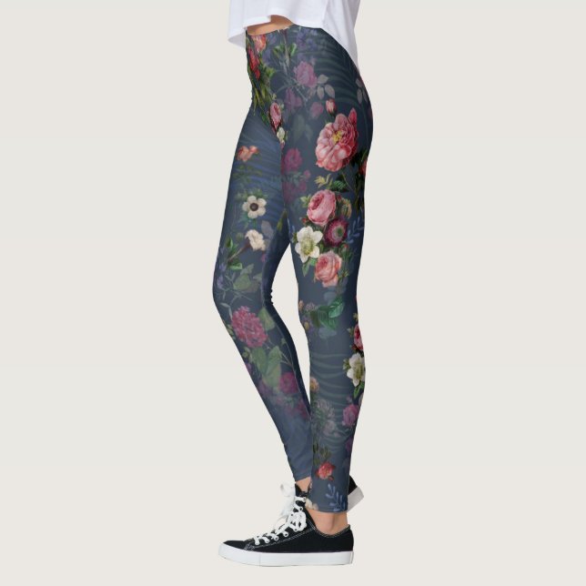 Vintage Indigo Magic Botanical Garden Leggings (Vänster)