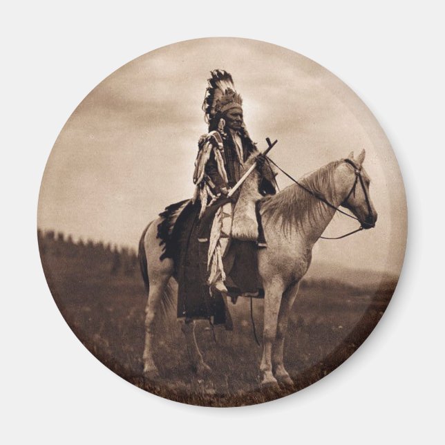 Vintage Indiska Krig-chef Magnet (Framsidan)