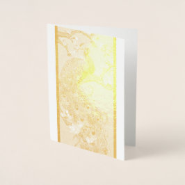 Vintage Indiskt blått Helgdag-kort för peacock Folierat Kort