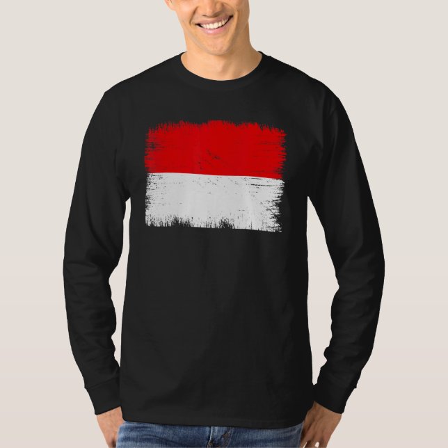 Vintage Indonesia Flag Indonesian Independence Day T Shirt (Framsida)
