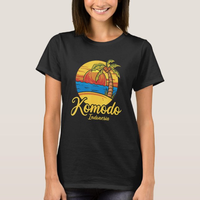 Vintage Indonesia Vacation Travel Asia Komodo T Shirt (Framsida)