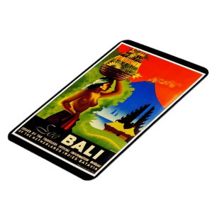 Vintage Indonesien Bali reser affischen Magnet