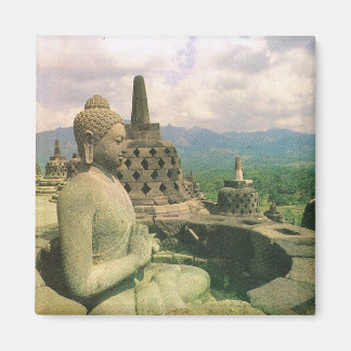 Vintage Indonesien, buddhisttemplet Borobodur Magnet