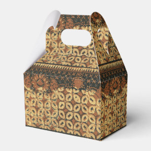 Vintage indonesisk batik Kawung-mönster rusticerat Presentaskar