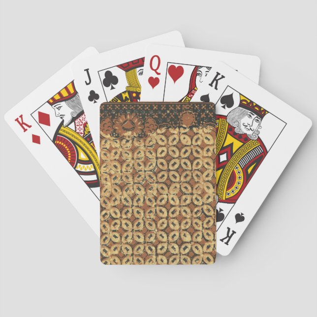 Vintage indonesisk batik Kawung-mönster Rustik Casinokort (Baksidan)