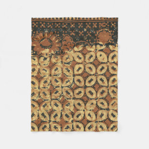 Vintage indonesisk Batik Kawung-mönster Rustik Fleecefilt
