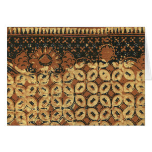 Vintage indonesisk batik Kawung-mönster rustik Hälsningskort