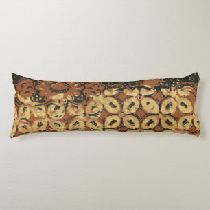 Vintage indonesisk batik Kawung-mönster rustik Kroppskudde