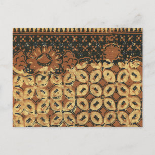 Vintage indonesisk batik Kawung-mönster rustik Vykort
