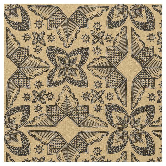 Vintage indonesisk ikat Mönster Tyg (Närbild)