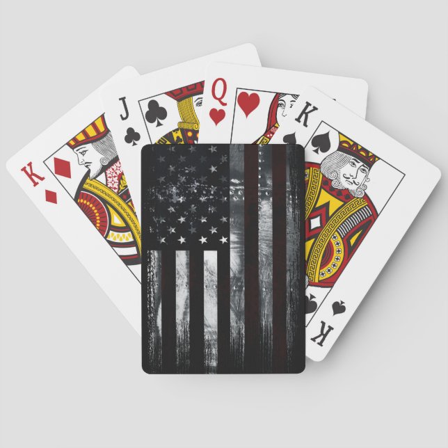 Vintage Industrial American Flagga Casinokort (Baksidan)