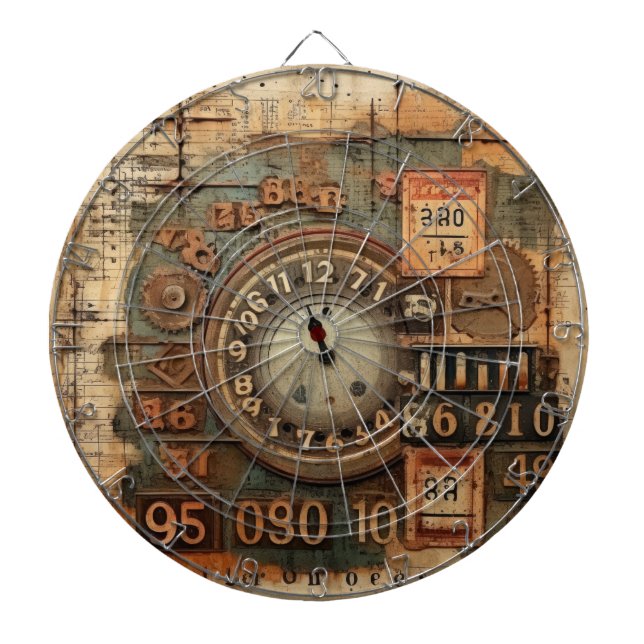 Vintage Industrial Grunge Dartboard Darttavla (Framsidan)