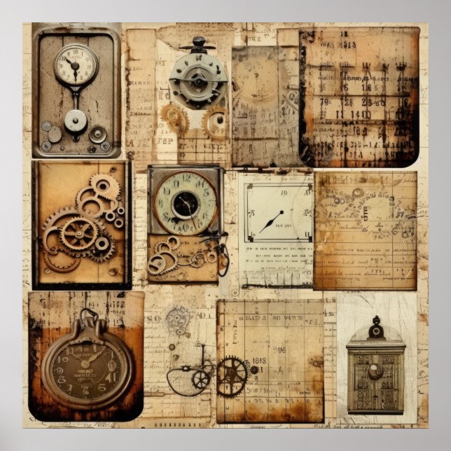 Vintage Industrial Grunge Poster (Framsidan)