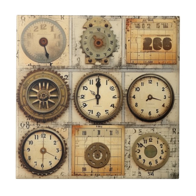 Vintage Industrial Grunge Tile Kakelplatta (Framsidan)