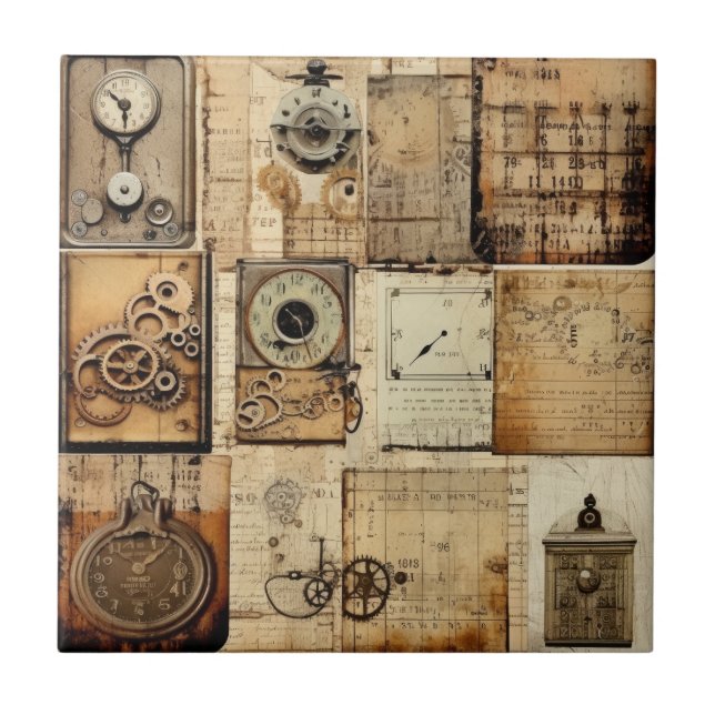 Vintage Industrial Grunge Tile Kakelplatta (Framsidan)