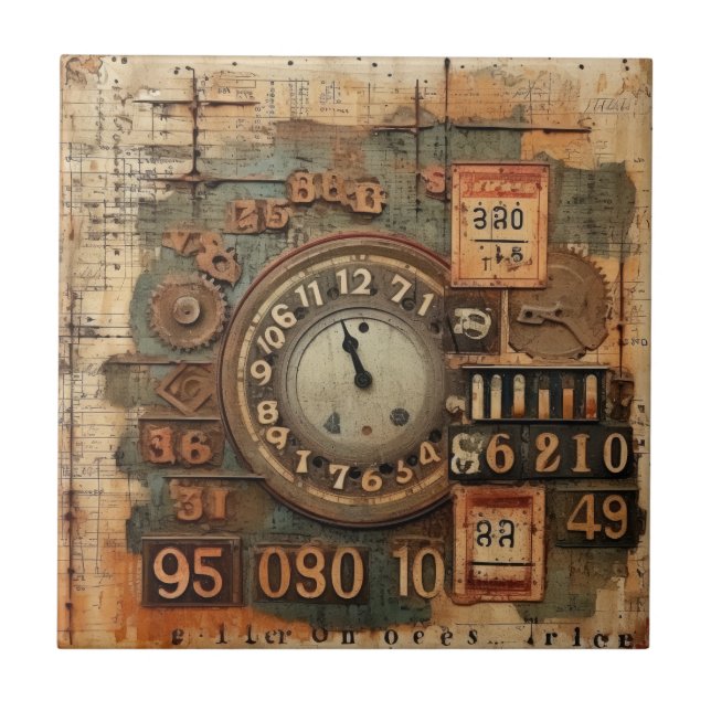 Vintage Industrial Grunge Tile Kakelplatta (Framsidan)