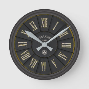 VINTAGE INDUSTRIAL METALL Acrylic Wall Clock Rund Klocka