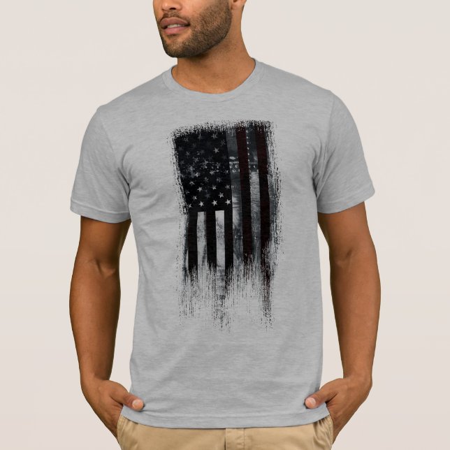 VINTAGE INDUSTRIAL STIL AMERIKANSK FLAGGA T SHIRT (Framsida)