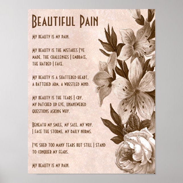 Vintage Initational Bevackra Pain Poetry Poster (Framsidan)