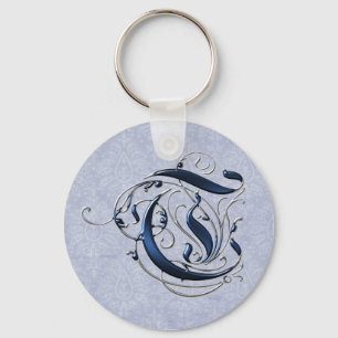 Vintage initial T Nyckelring