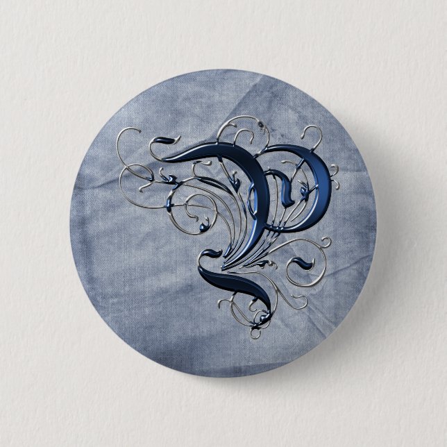 Vintage initialt P Knapp (Framsida)