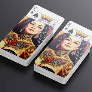 Vintage Inked Pin-up Casinokort