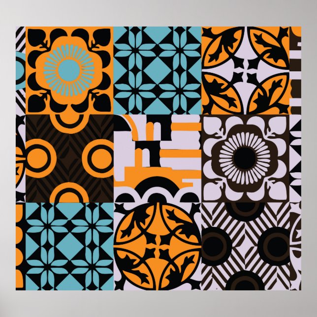 Vintage: Inkreta dekorativa uppgifter. Poster (Framsidan)