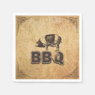 Vintage inramad grisstekBBQ Pappersservett