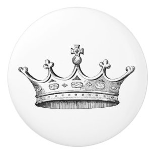 Vintage inristad krona knopp