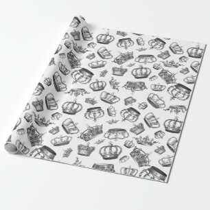 Vintage inristade royalkronor presentpapper