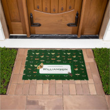 Vintage Insekter Anpassningsbar Monogram Doormat
