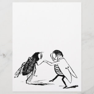 Vintage Insekter Dancing; Blåflaska Fly