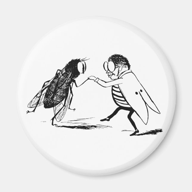 Vintage insekter dansar; Flaskafluga Magnet (Framsidan)