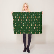 Vintage Insekter Fleece Blanket