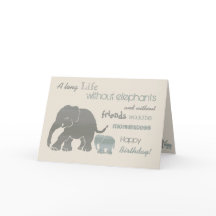 Vintage inspirational Elephant Typography Birthday