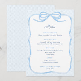Vintage Inspired Blue Bow Boy Shower Party Meny