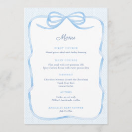 Vintage Inspired Blue Bow Boy Shower Party Meny