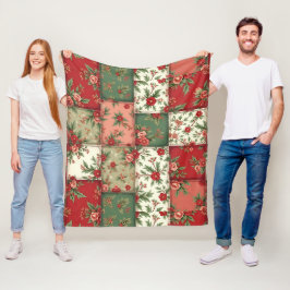 Vintage Inspired Christmas Florals Quilt Pattern Fleecefilt