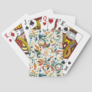Vintage-Inspired Colorful Paisley Löv Mönster Casinokort