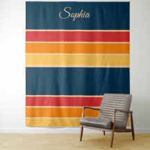 Vintage-Inspired Colorful Rand Design Tapestry