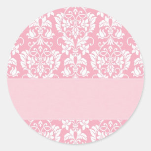 Vintage Inspired Damask Gräns Anpassade-kort Runt Klistermärke