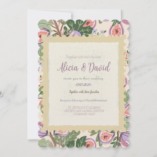  Vintage Inspired Fig Wedding Invitation Inbjudningar (Framsida)