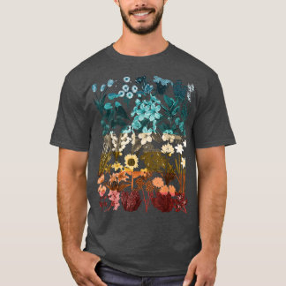 Vintage Inspired Flower Botanical Chart Plant Kärl T Shirt