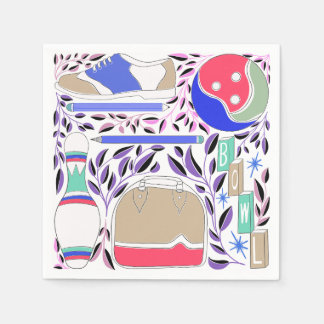 Vintage Inspired Folk Art Bowling Pin and Bag Pappersservett