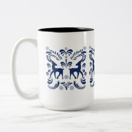 Vintage Inspired Folklore Ceramic Coffee Cup Två-Tonad Mugg