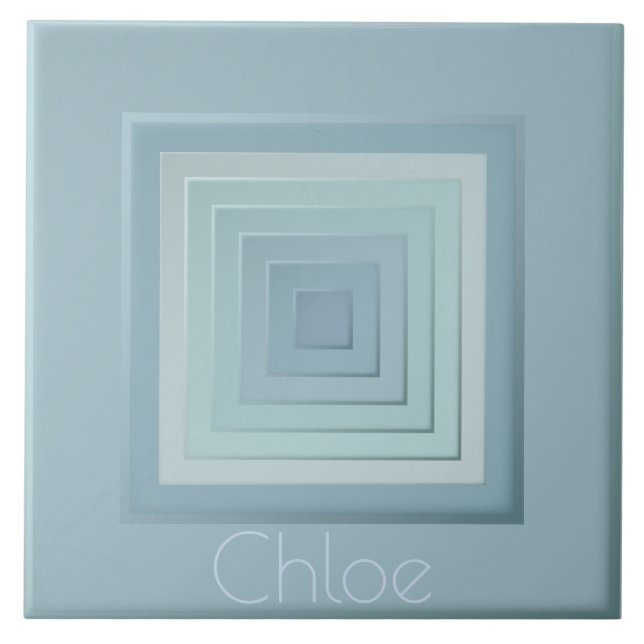 Vintage Inspired Geometric Squares Kakelplatta (Framsidan)